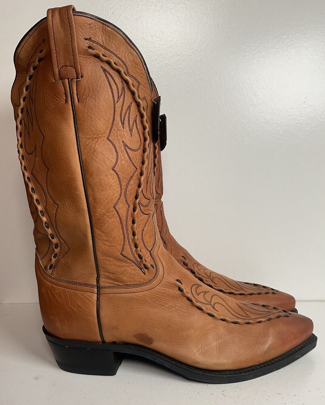 Dan Post Buck Lace Cowboy Work Boots 12 EW Brown Albany Leather Oil Resistant