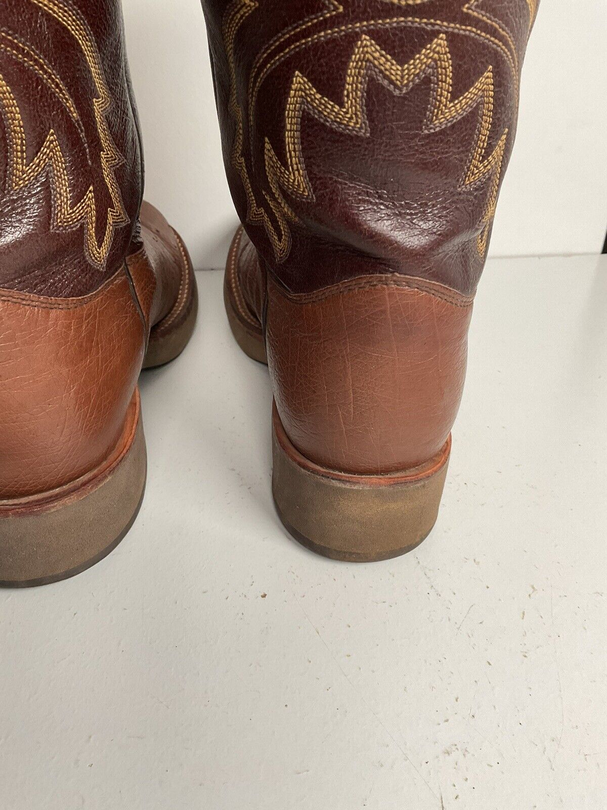 Justin Exotic Smooth Ostrich Tekno Crepe Western Work Boots 8.5 EE Style 5131