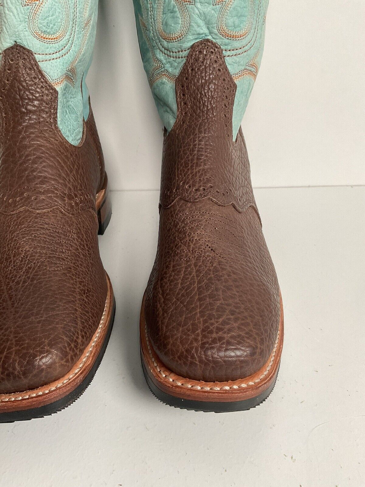 Boulet Turquoise Buckaroo Cowgirl Boots 9.5 C Crepe Sole