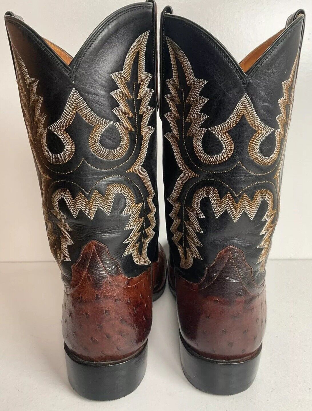 Rios Of Mercedes Exotic Ostrich Quill Roper Boots 9.5 D New Sole Savers