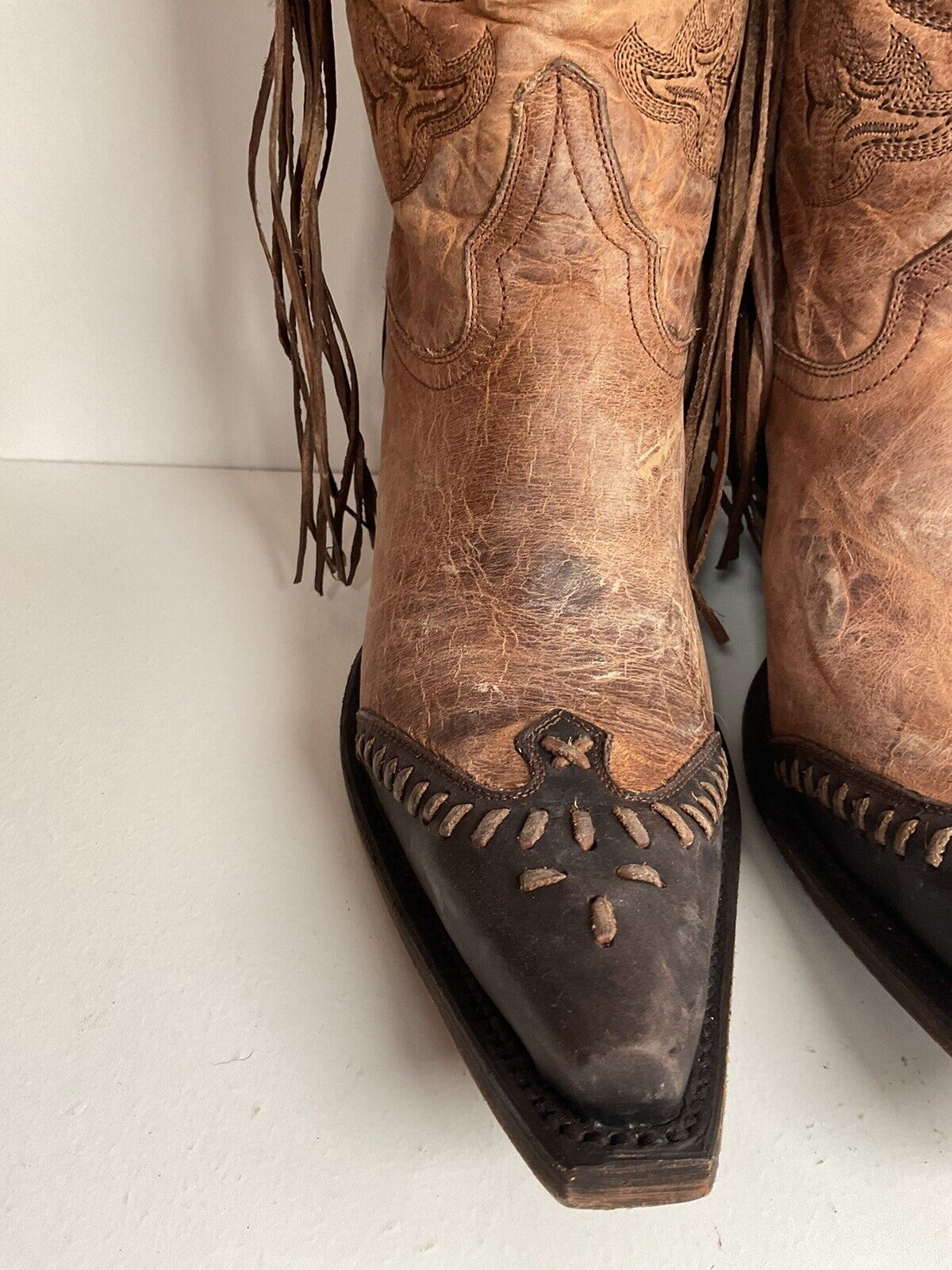 Lucchese Fringe Cowgirl Boots 9 B Wingtip New Without Box