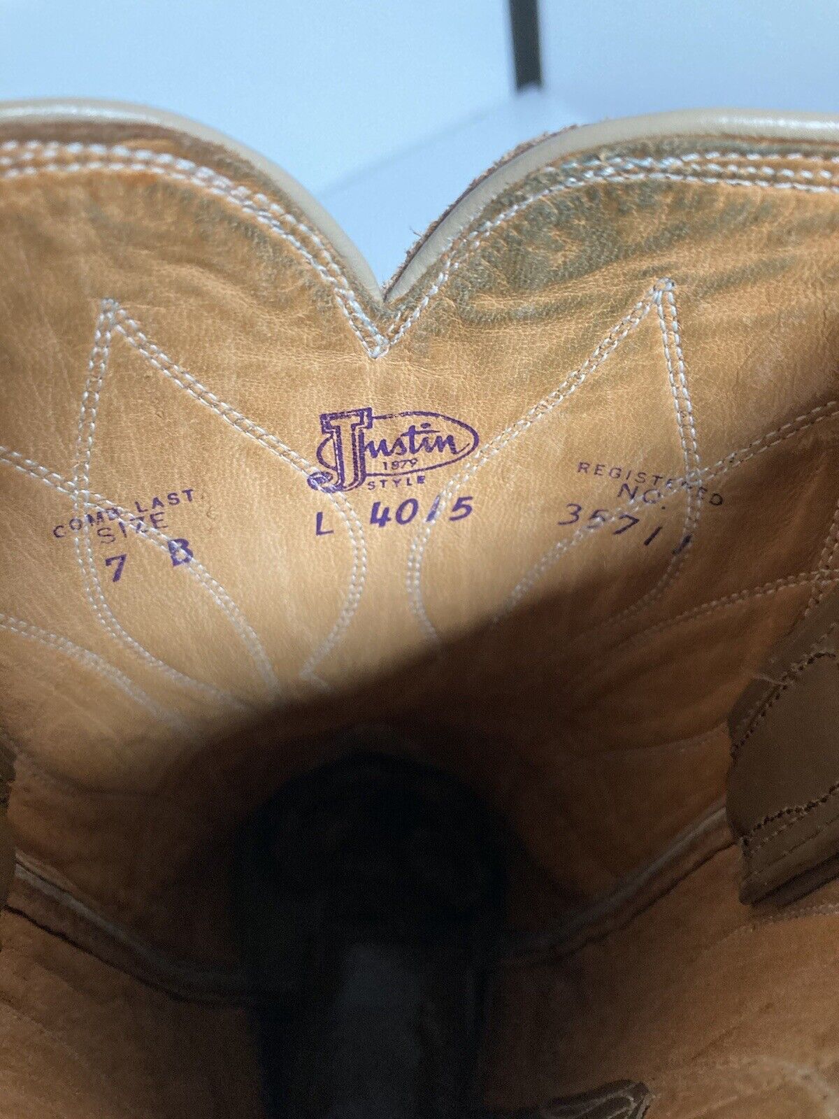 Vintage Justin Lizard Wingtip Cowgirl Boots 7 B White Label USA Made