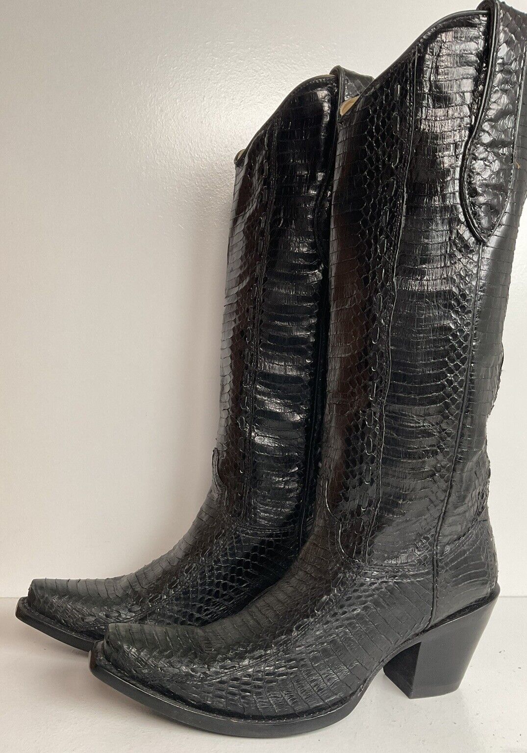 Corral Full Cobra Snakeskin Cowgirl Boots 7.5 M Exotic Mule Ear Snip Toe