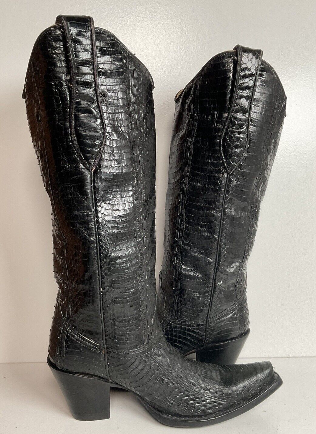 Corral Full Cobra Snakeskin Cowgirl Boots 7.5 M Exotic Mule Ear Snip Toe