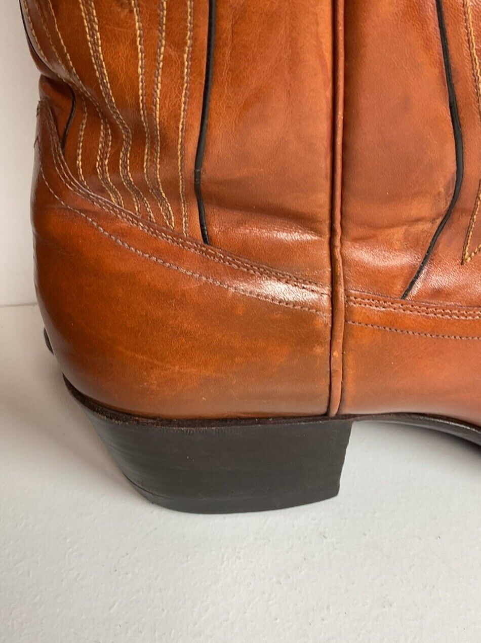 Vintage Dan Post Line Dancing Cowboy Boots 12 B Made in Spain