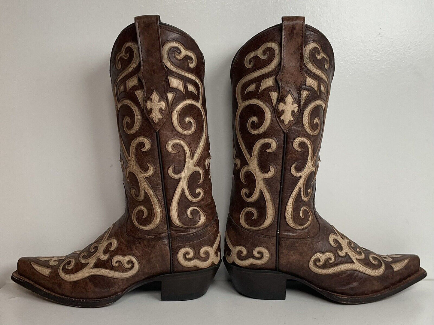 Tony Lama Cassidy & Santa Fe Cowgirl Boots 5 B Tooled Inlay