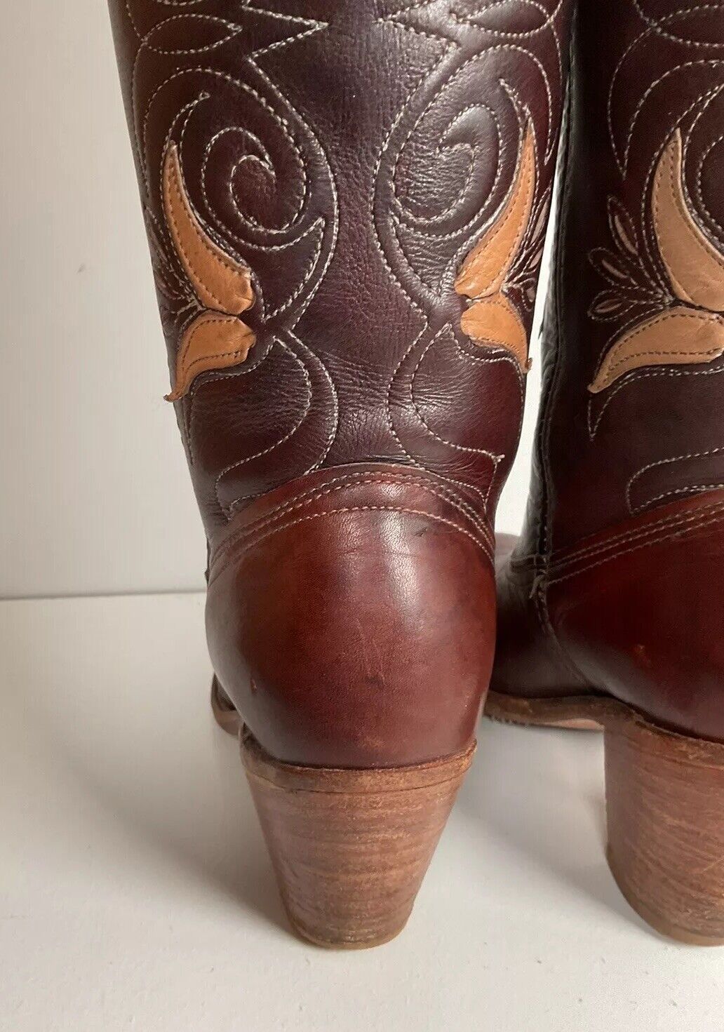 Vintage Dingo Acme Tulip Cowgirl Boots 7.5 M USA Made