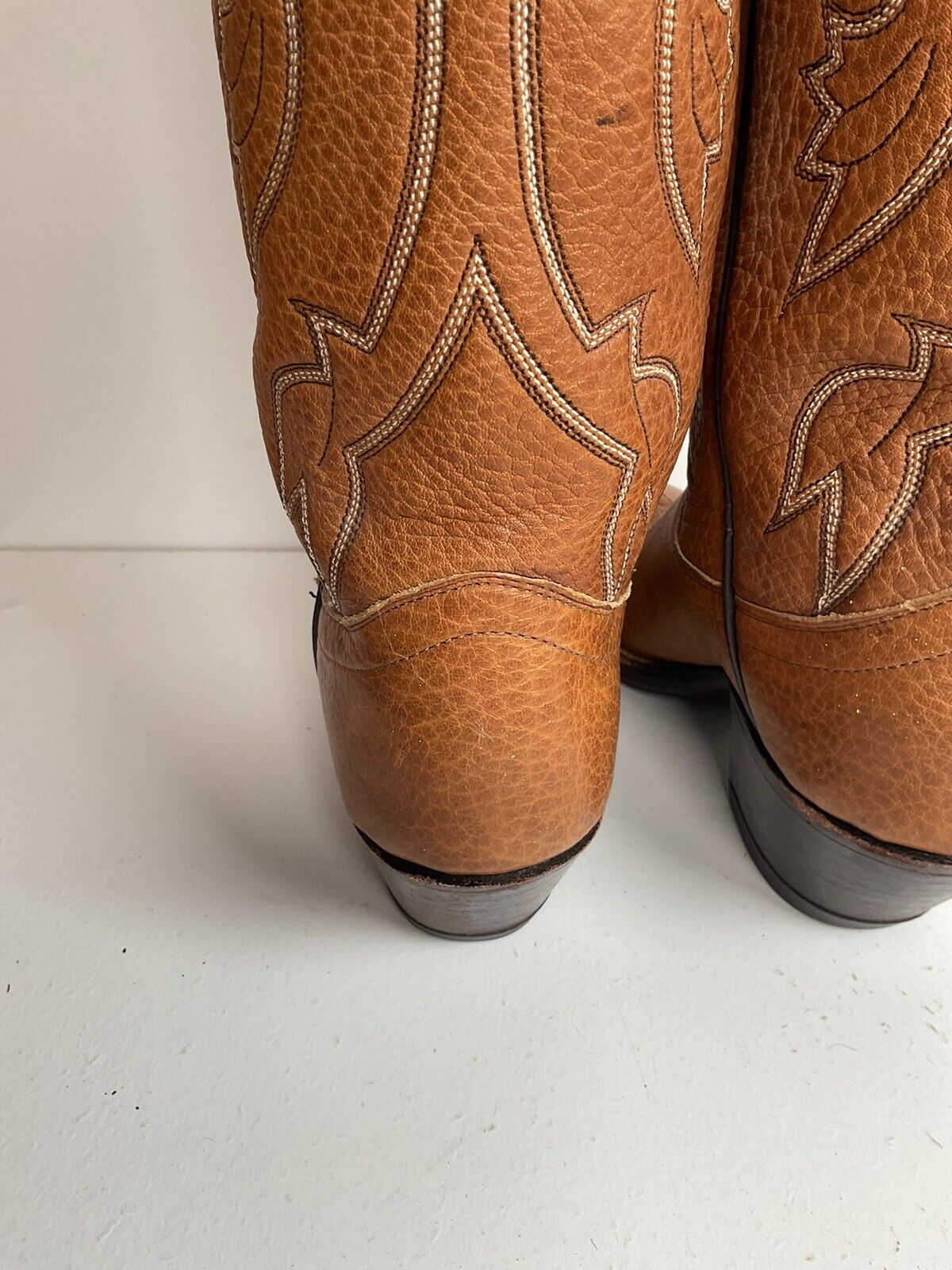 Vintage Dan Post Full Bull Hide Cowgirl Boots 7 A Old Label USA