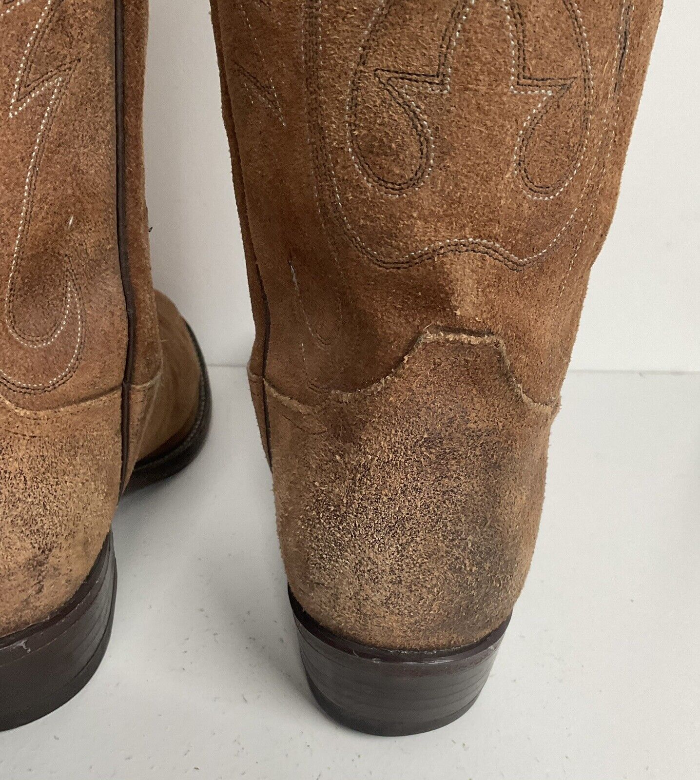 Tony Lama Full Rough Out Suede Cowboy Boots 12 D USA Made