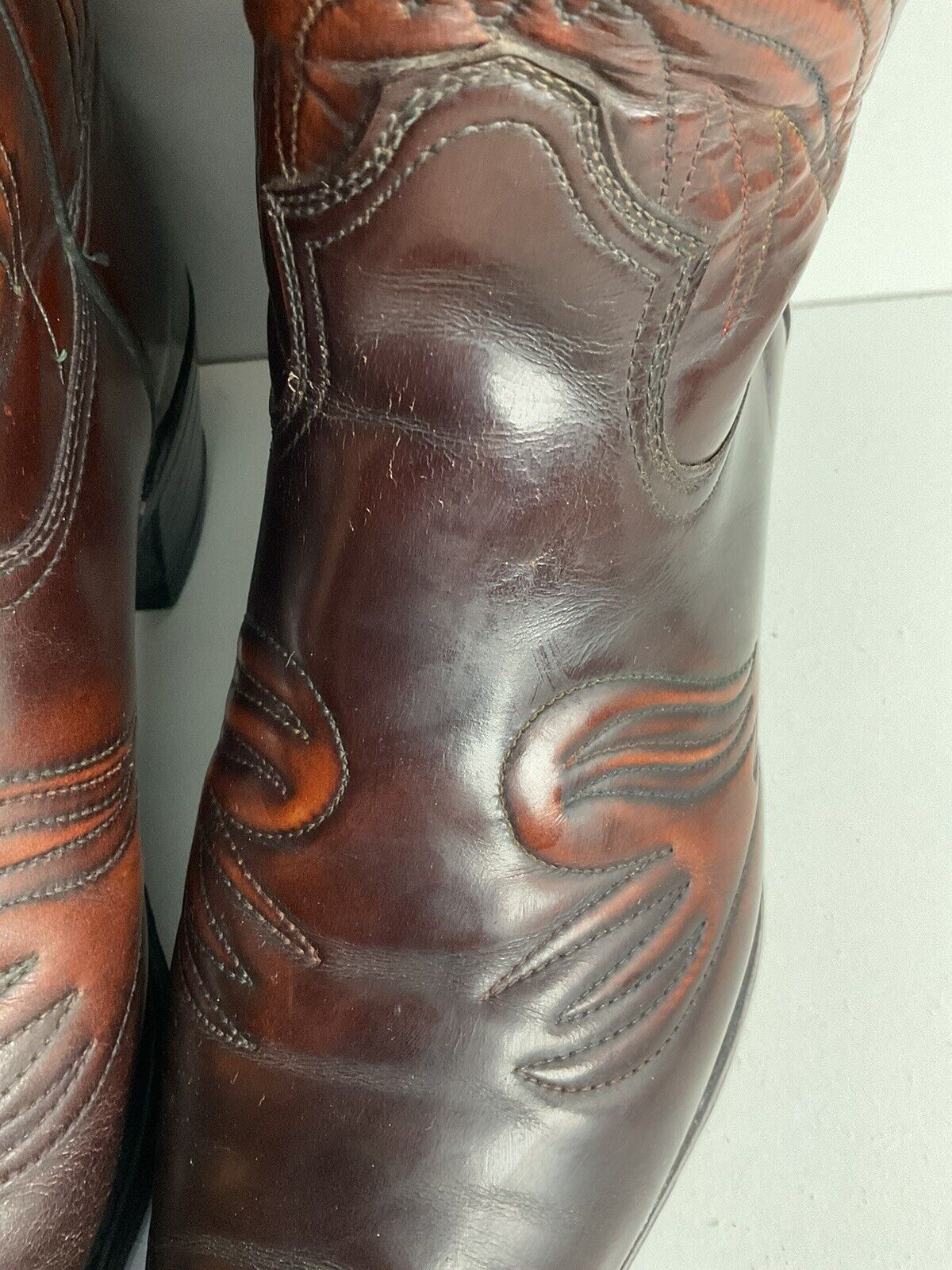 Vintage Texas Brand Patent Thunderbird Cowboy Boots 10.5 EE Rainbow Peacock