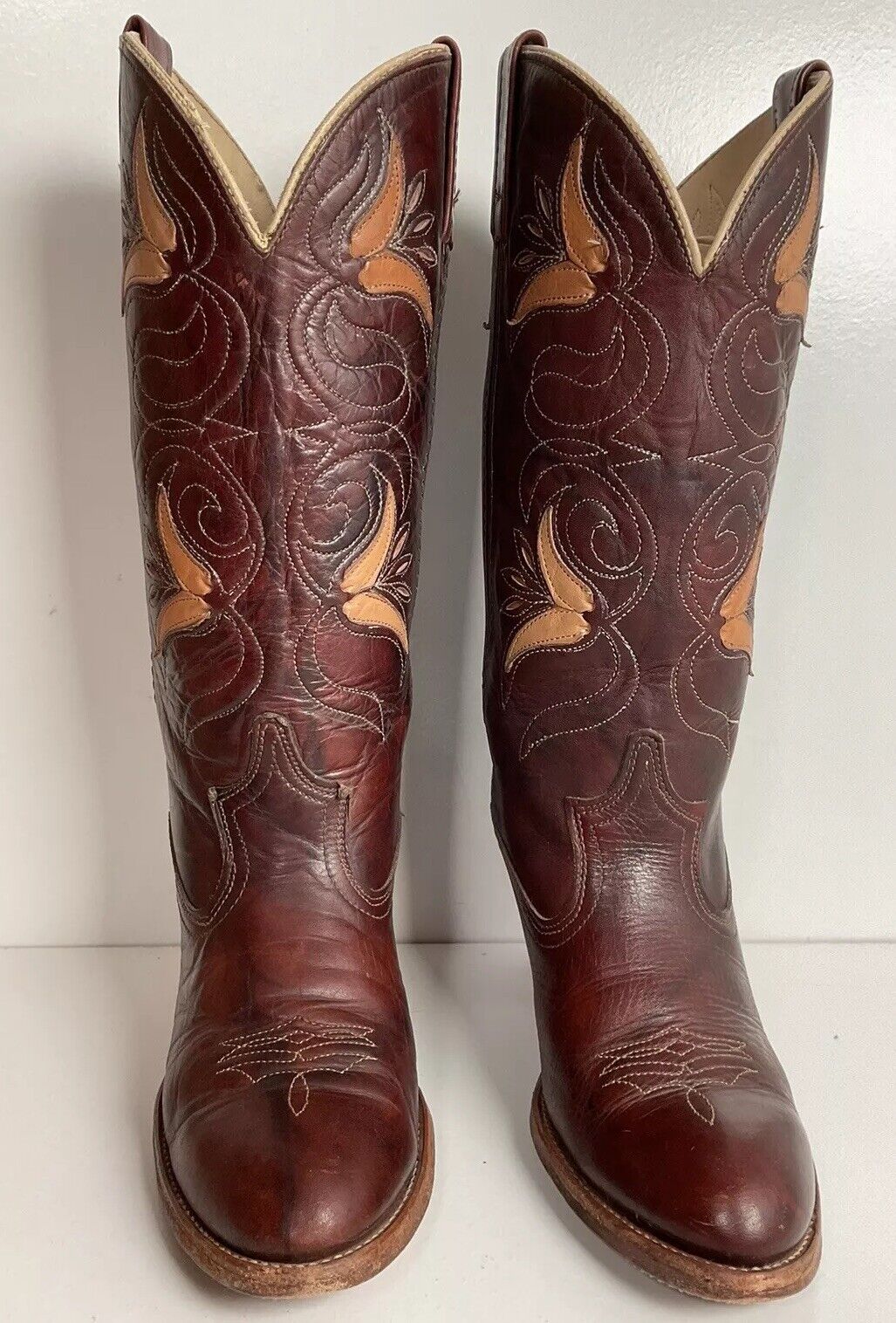 Vintage Dingo Acme Tulip Cowgirl Boots 7.5 M USA Made