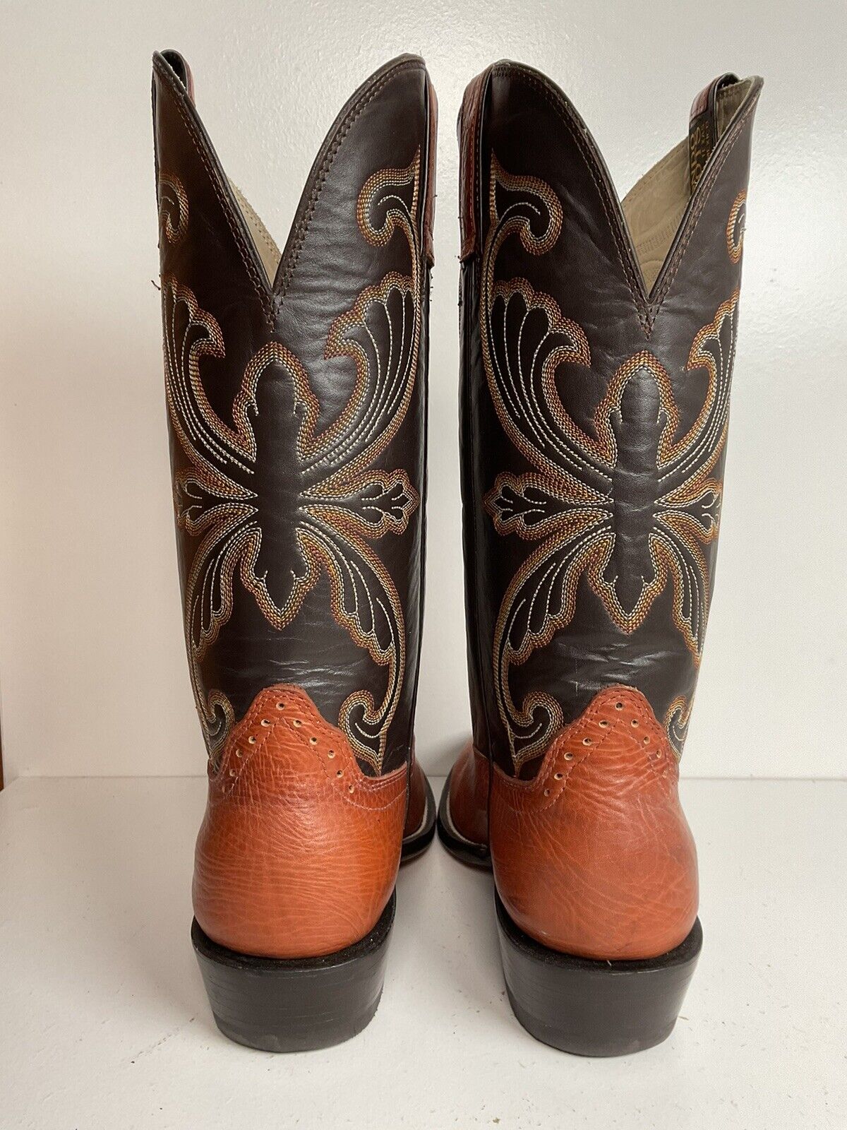 Hondo Spanish Shoulder Leather Cowboy Boots 9.5 D Style 9604