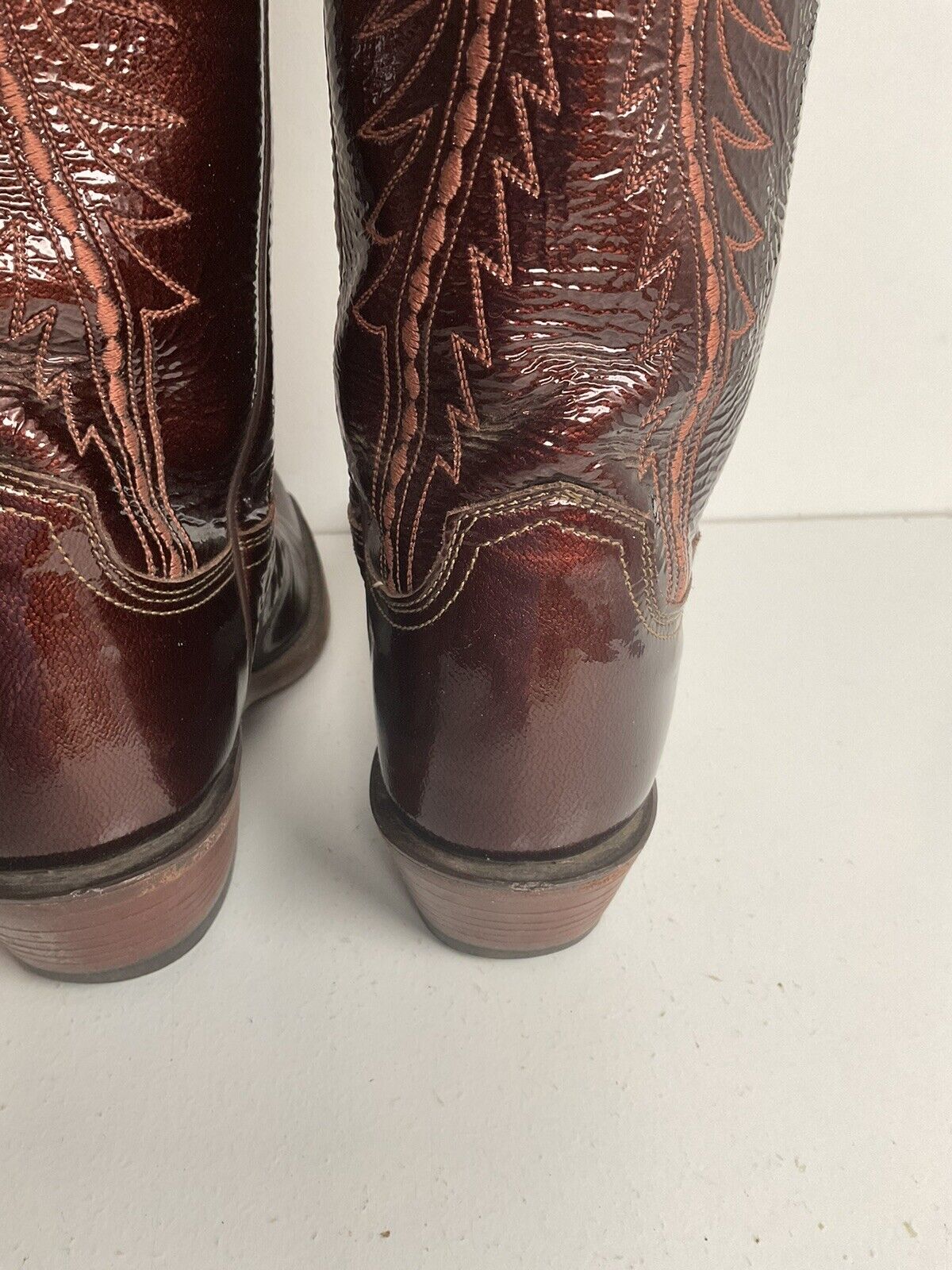 Lucchese Women’s 1883 Glossy Patent Leather Cowgirl Boots 6 B