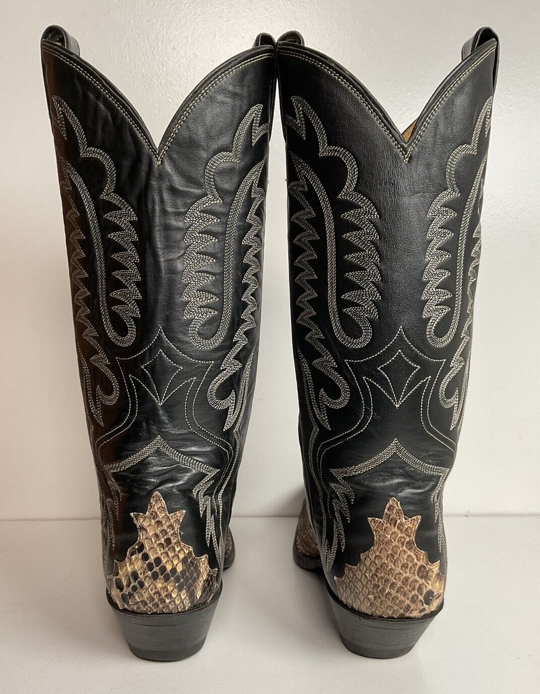 Justin Front Cut Python Snakeskin Cowboy Boots 8.5 D Triad USA Made