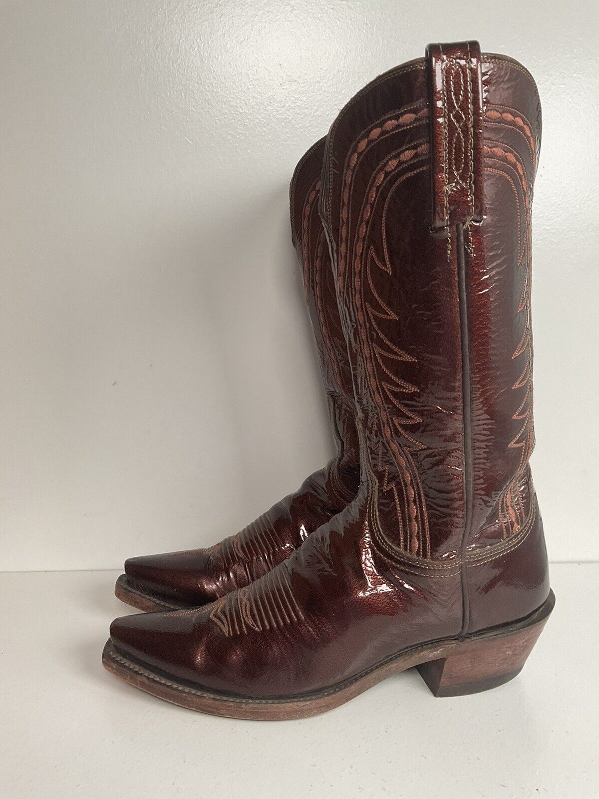 Lucchese Women’s 1883 Glossy Patent Leather Cowgirl Boots 6 B