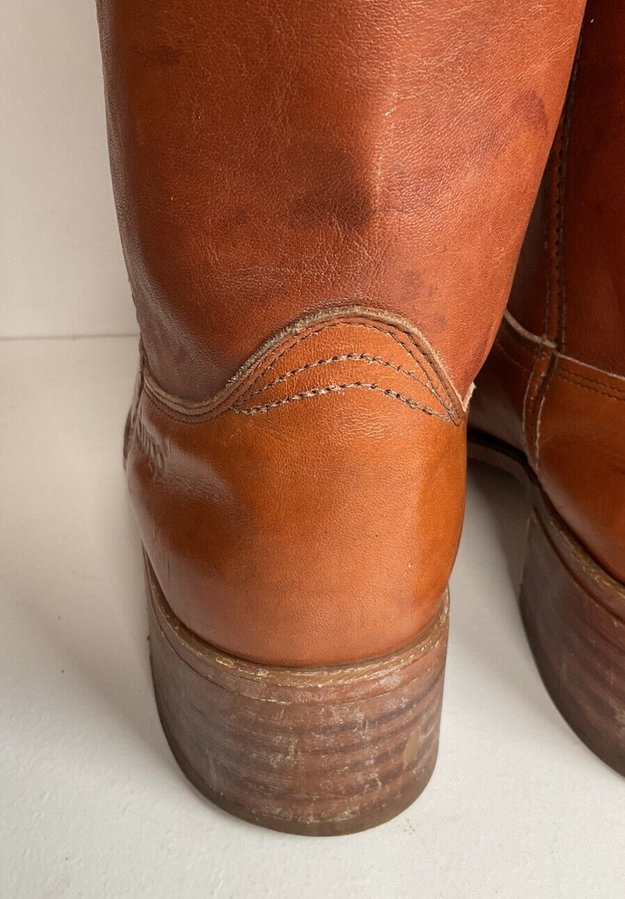 Vintage Dingo Acme Leather Campus Boots 12 D USA Made Thrashed