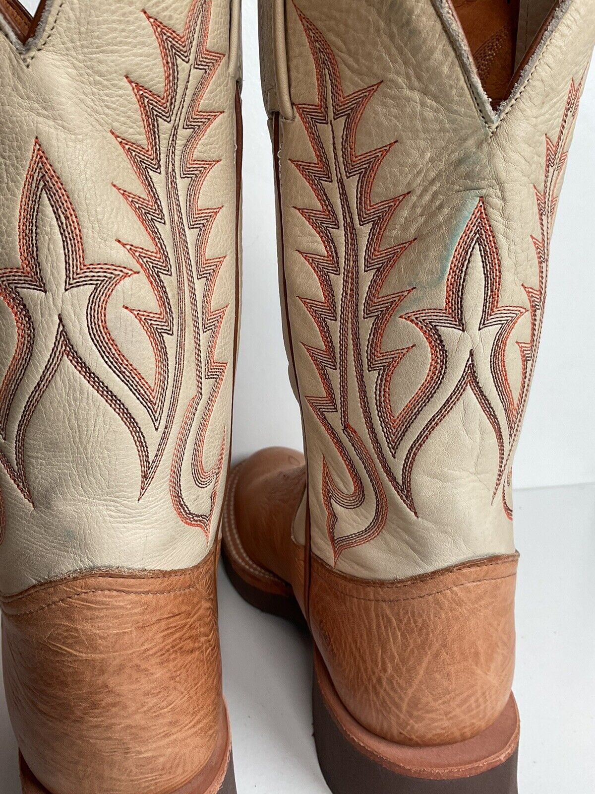 Vintage Tony Lama Cowgirl Shorty Roper Boots 6.5 B Crepe White Label