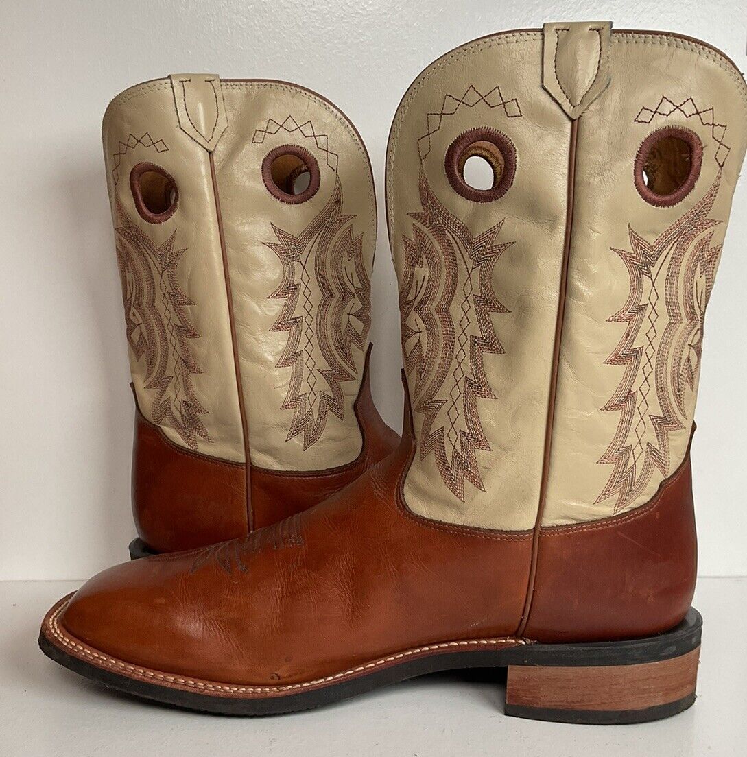 Tony Lama Shorty Buckaroo Cowboy Boots 14 D Punchy Crepe