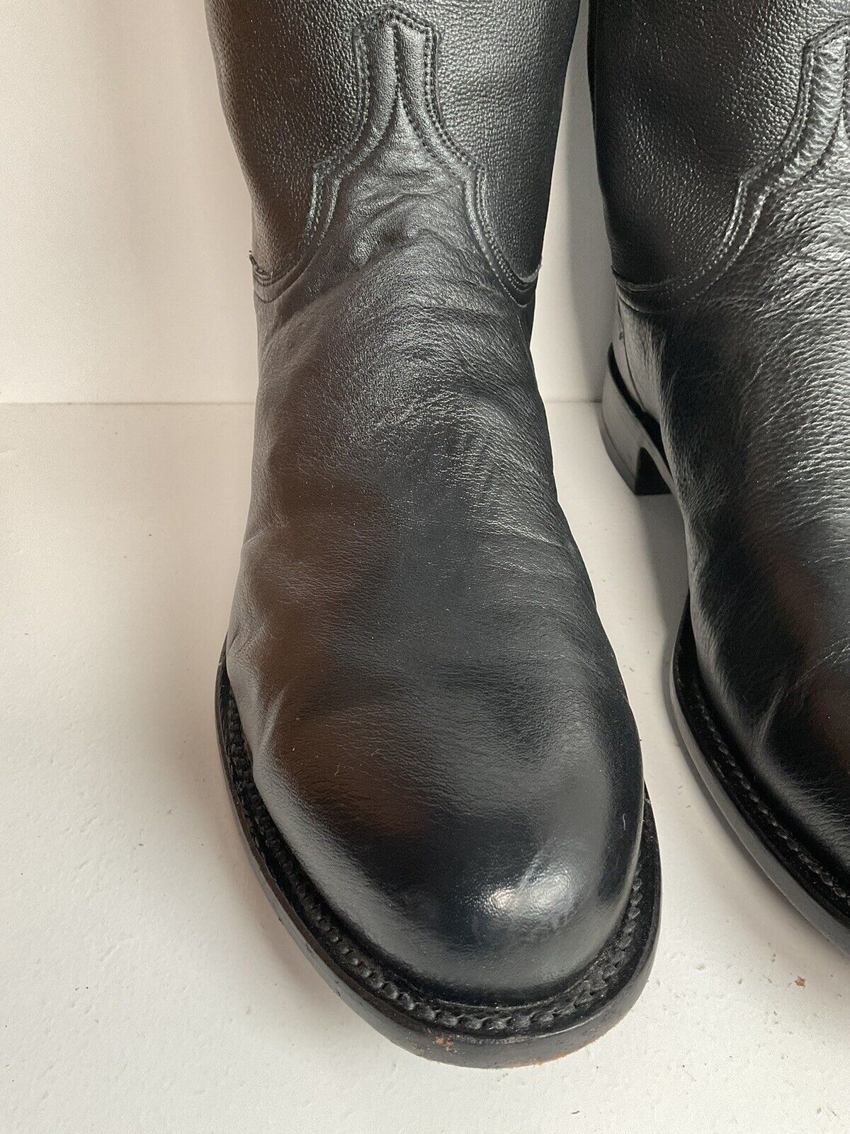 Lucchese 1883 Classic Black Roper Boots 14 EE