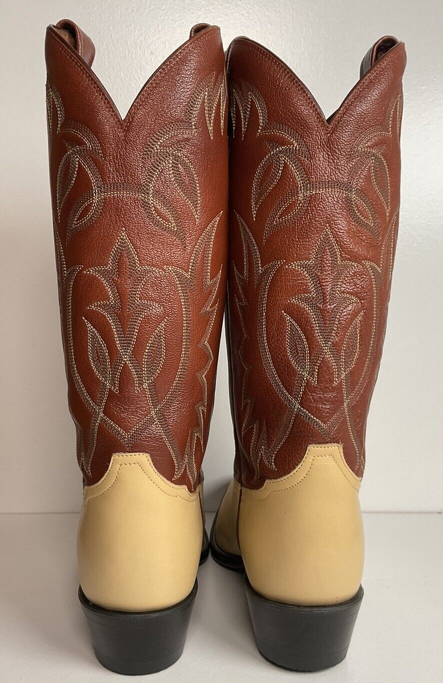 Vintage Tony Lama Wingtip Cowboy Boots 9 EE Urban Cowboy Style