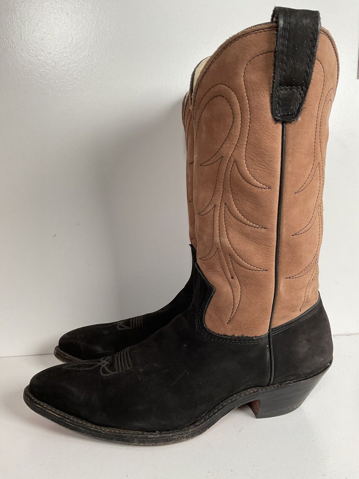 Stewart Fine Handmade Cowboy Boots 9 D Nubuck Suede Custom