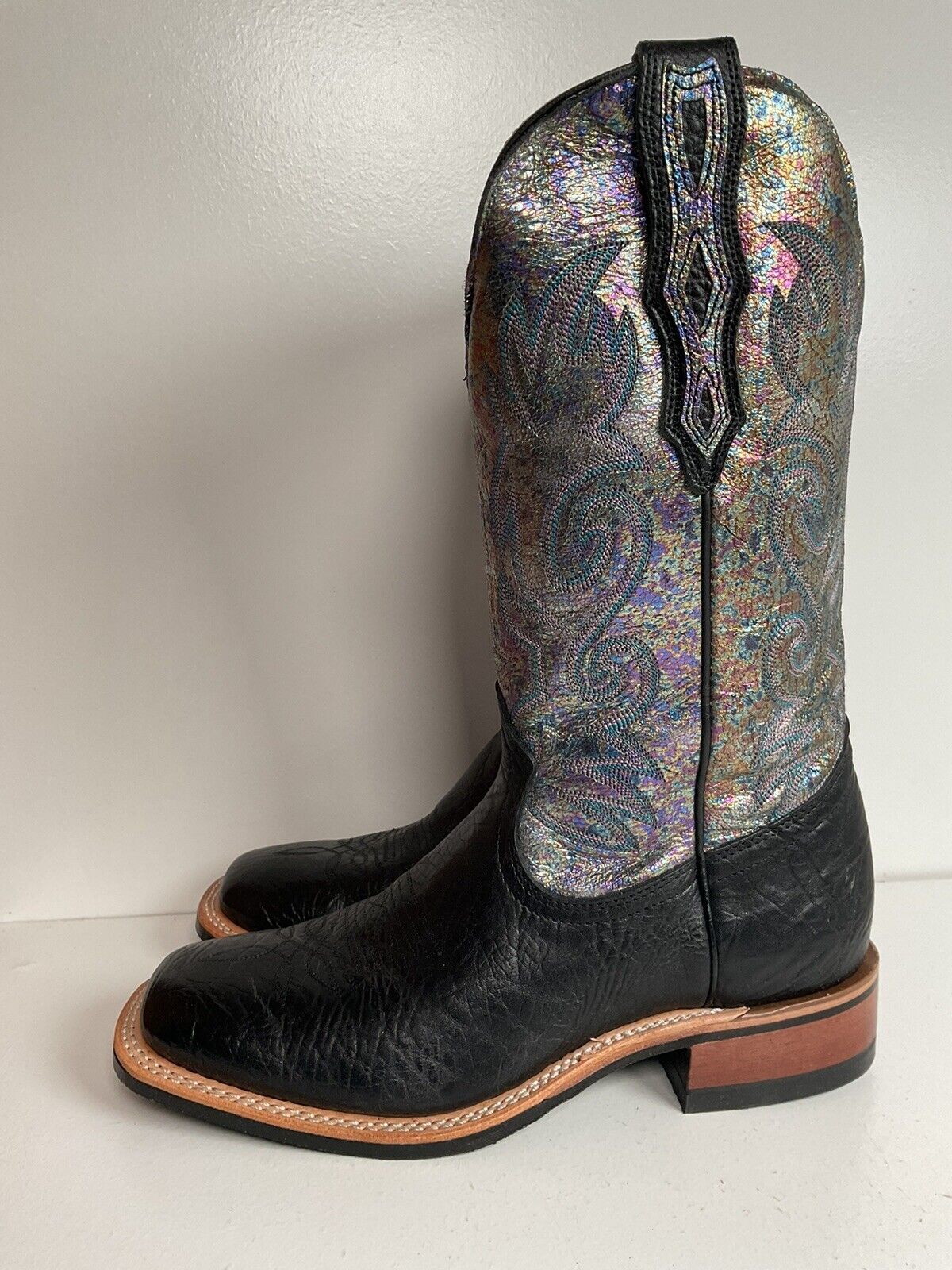 Boulet Women’s Iridescent Cowgirl Boots 9 C Square Toe