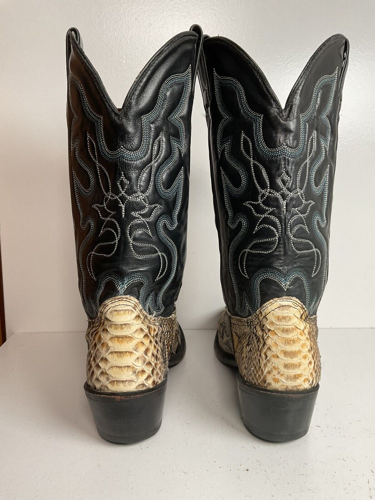 Vintage Abilene Back Cut Python Cowboy Boots 10 D USA Snakeskin