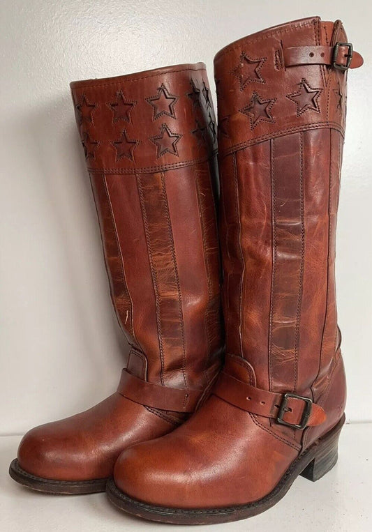 Frye Women’s Engineer Harness Boots 7.5 M 150th Anniversary Stars & Stripes