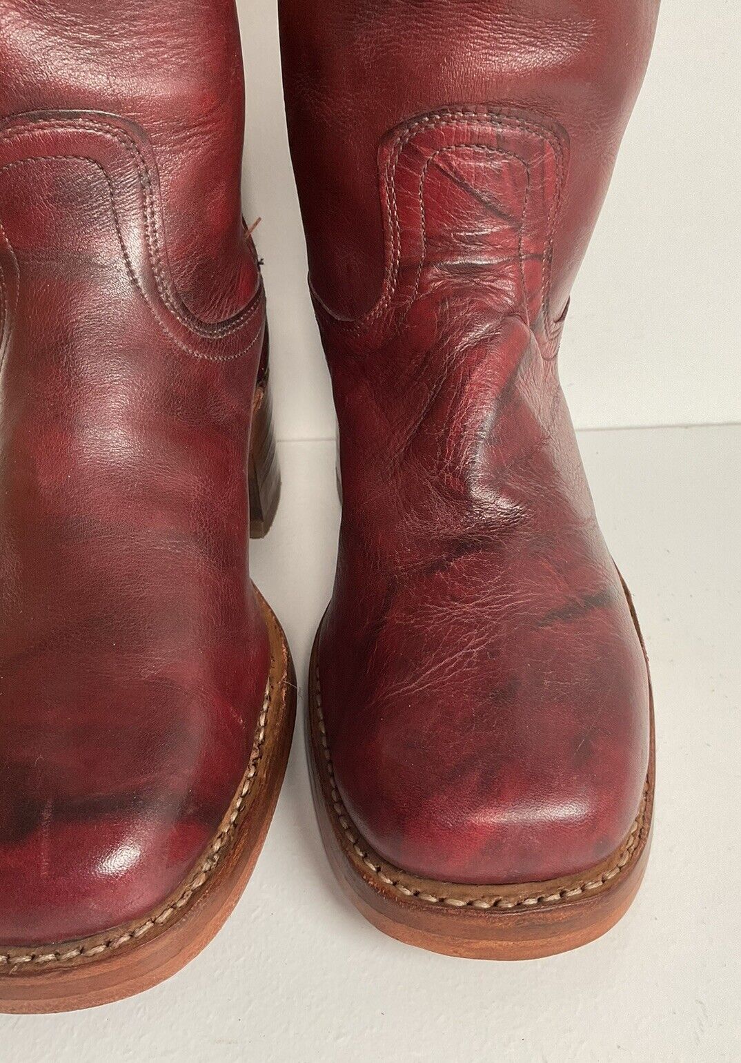 Vintage Men’s Marbled Campus Boots 8.5 D USA Made Resoled Chunky Platform