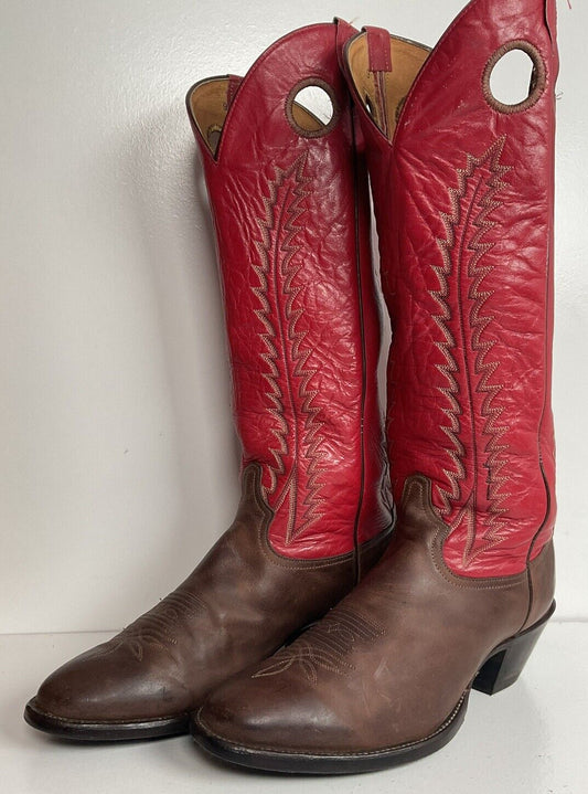 Vintage Tony Lama 18” Buckaroo Cowboy Boots 11 D Punchy USA