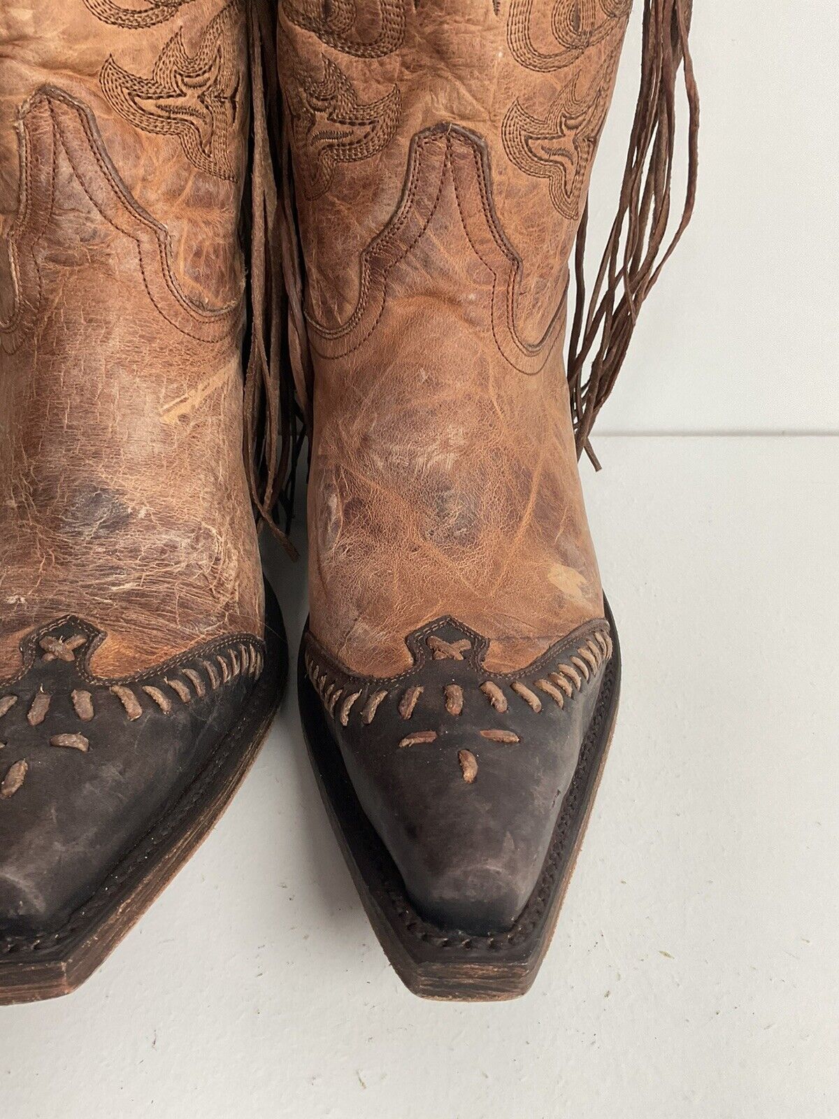 Lucchese Fringe Cowgirl Boots 9 B Wingtip New Without Box