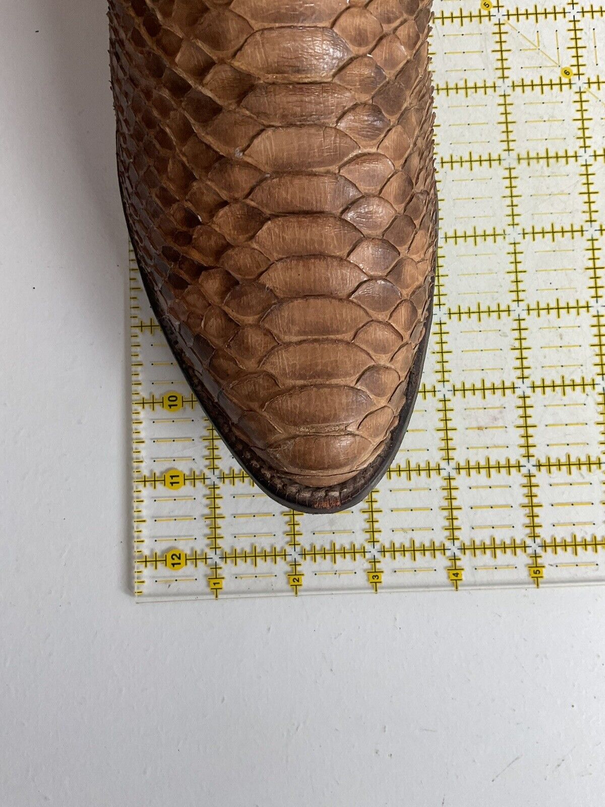 Vintage Justin Back Cut Python Snakeskin 8.5 D USA Made