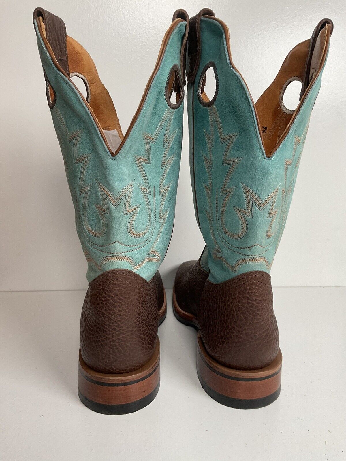 Boulet Turquoise Buckaroo Cowgirl Boots 9.5 C Crepe Sole