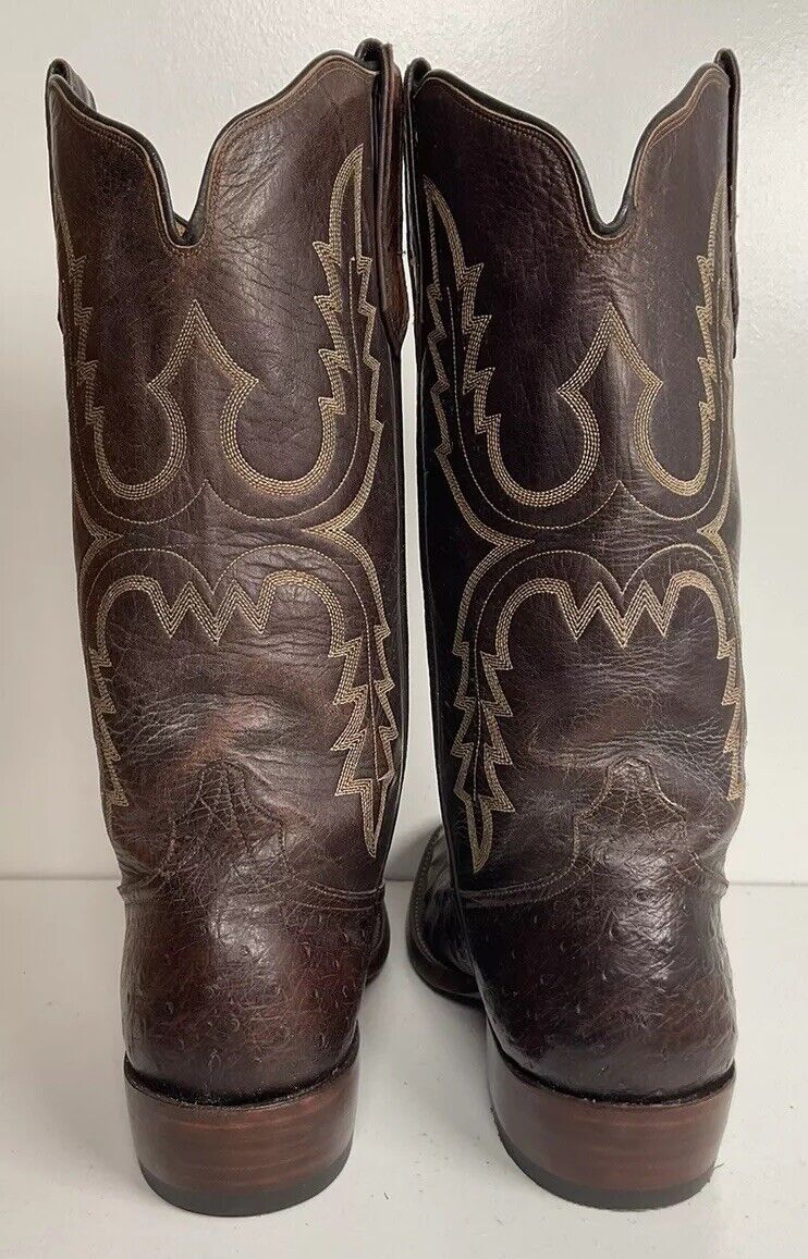 Vintage Rios Of Mercedes Exotic Ostrich Quill Cowboy Boots 8.5 B New Welts