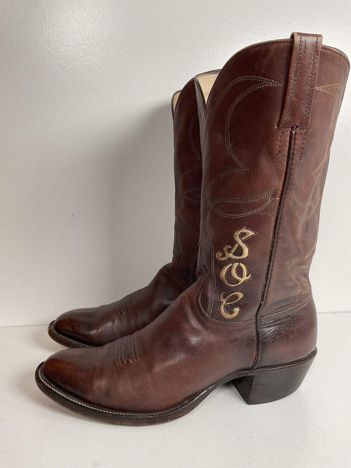 Vintage Rocky Carroll Custom Cowgirl Boots 8-8.5 Texas Americana