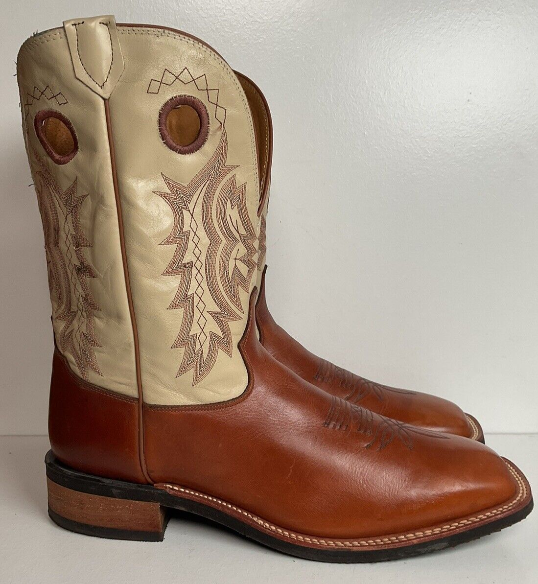 Tony Lama Shorty Buckaroo Cowboy Boots 14 D Punchy Crepe