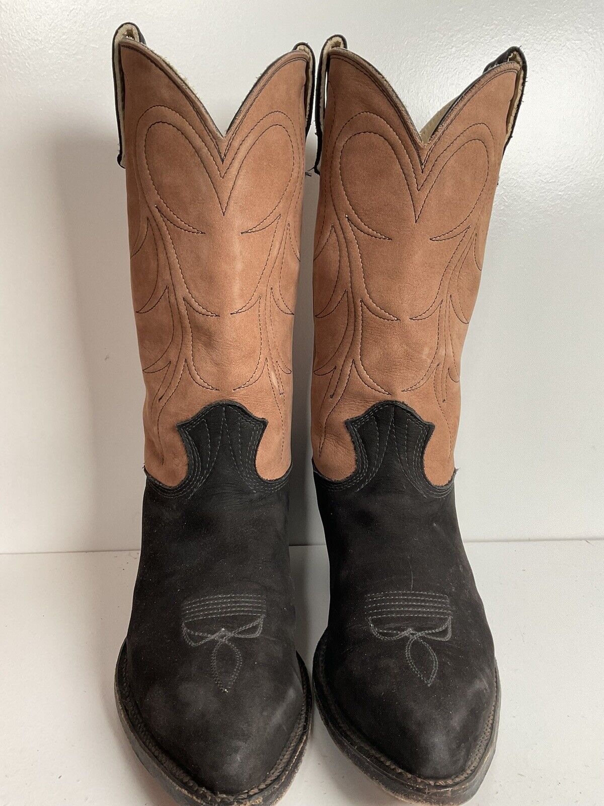 Stewart Fine Handmade Cowboy Boots 9 D Nubuck Suede Custom