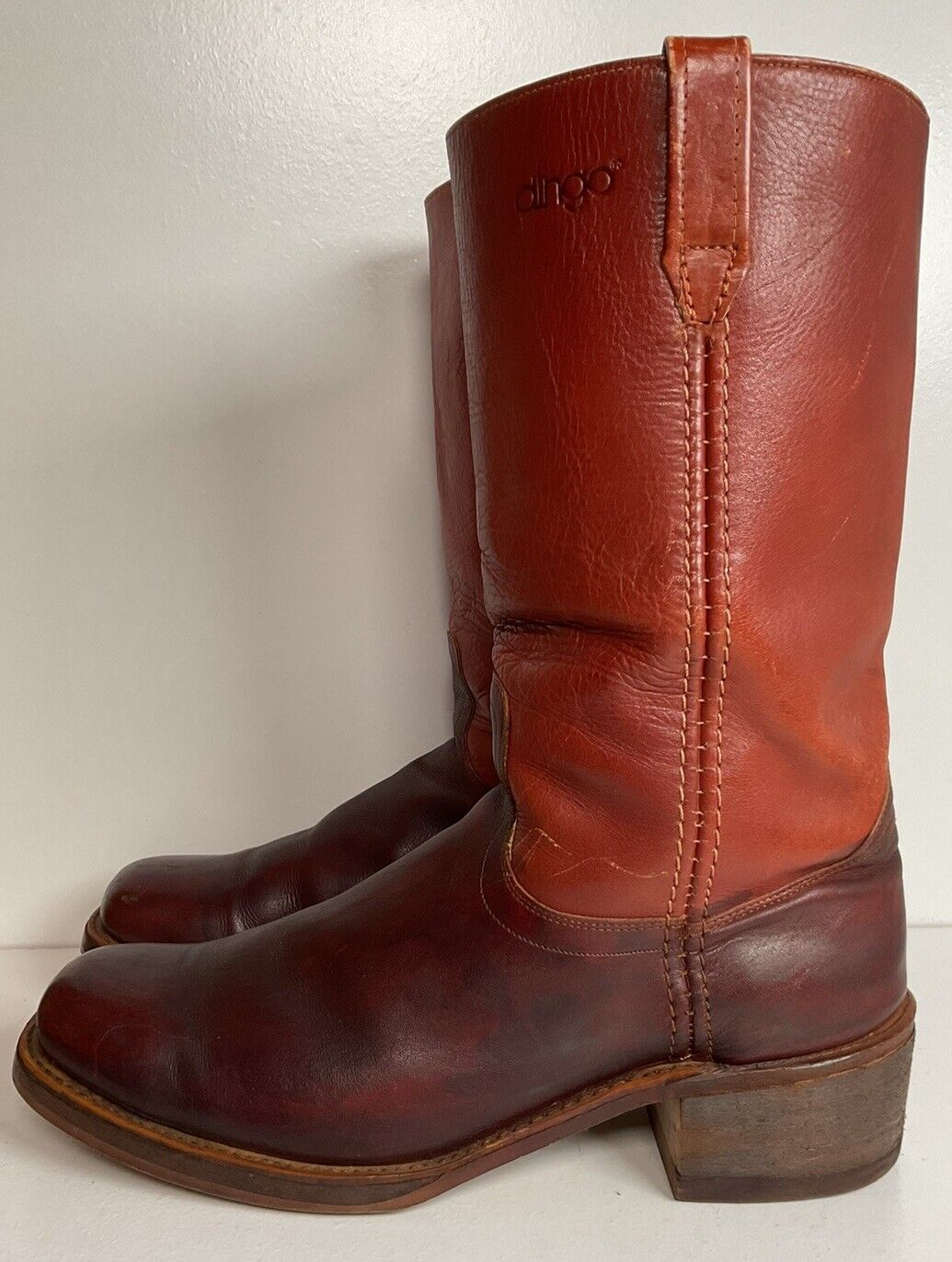 Vintage Acme Dingo Leather Campus Boots 13 D Thrashed