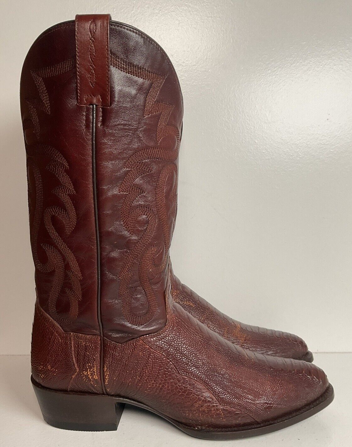 Dan Post Exotic Ostrich Leg Cowboy Boots 10 D