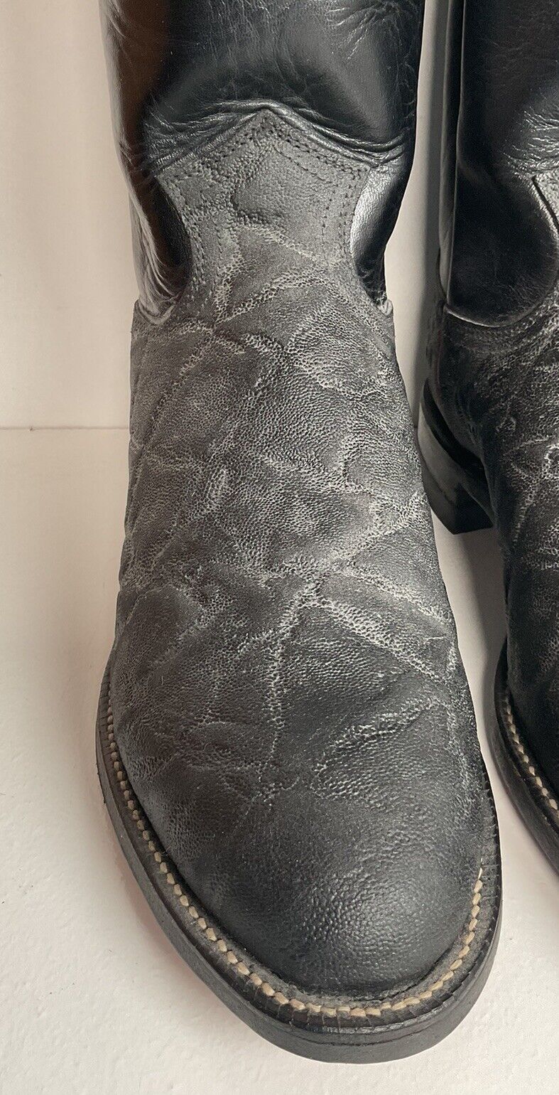 Justin Faux Elephant Print Buckaroo Cowboy Boots 6.5 D Punchy Roper USA