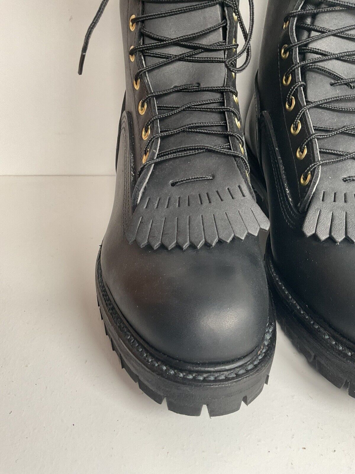 Black Diamond Leather Kiltie Packer Boots 85 W Vibram Wildland Firefighter