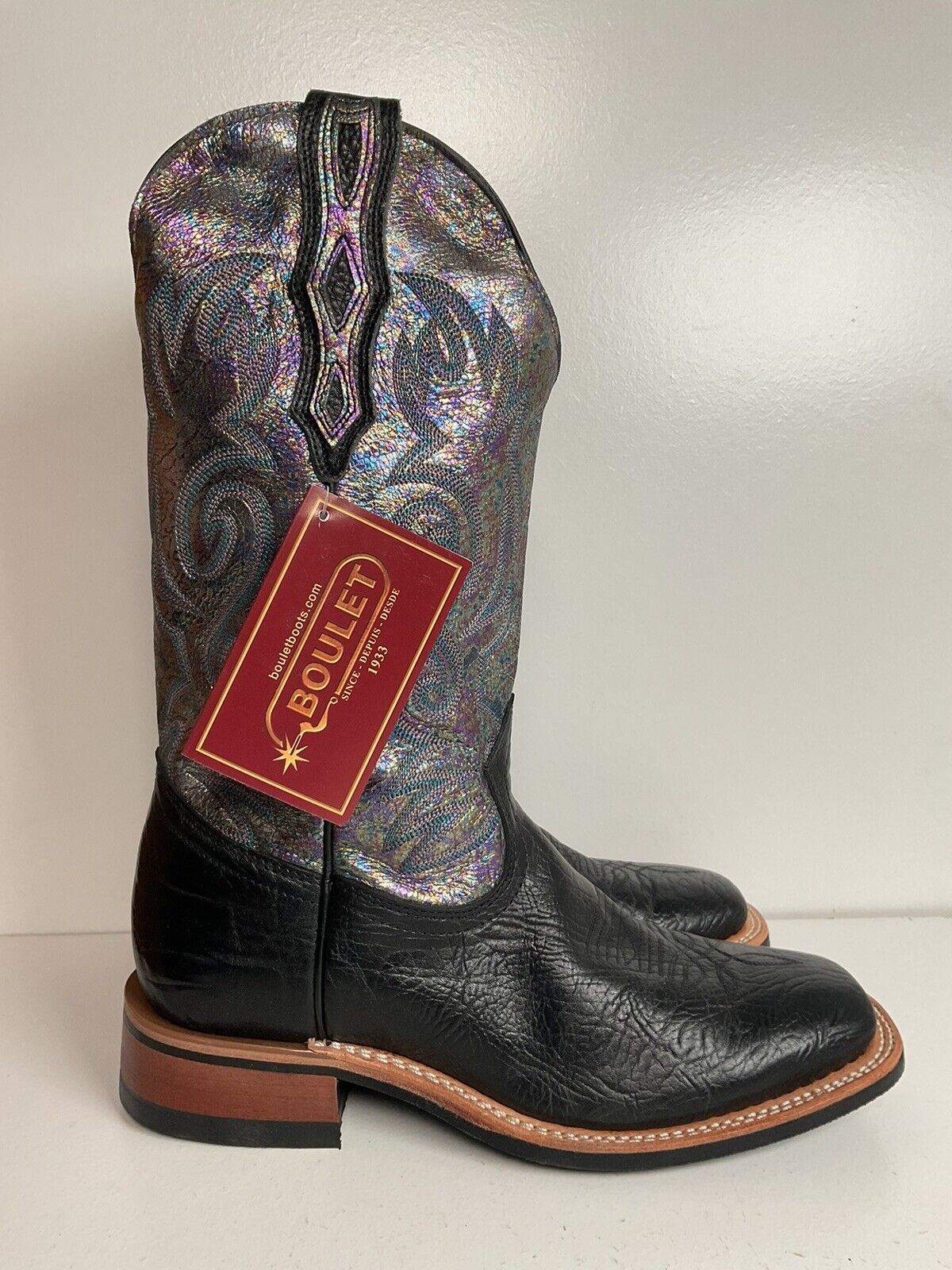 Boulet Women’s Iridescent Cowgirl Boots 9 C Square Toe