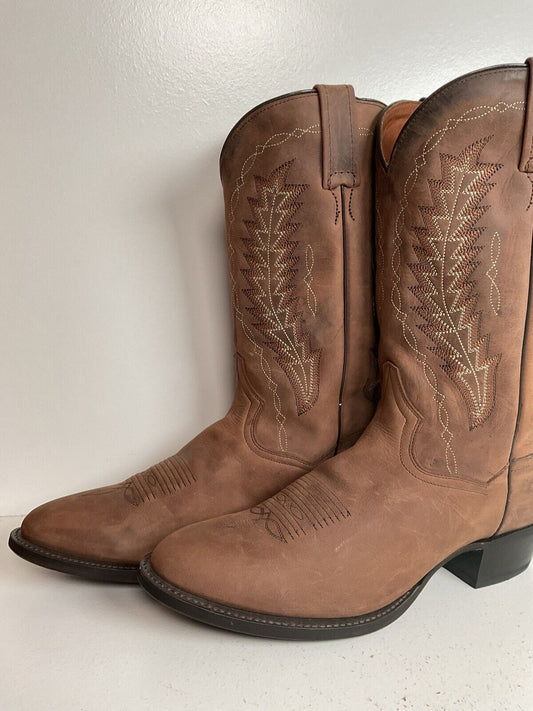 Dan Post Nubuk Suede Cowboy Boots 9 EW Brown