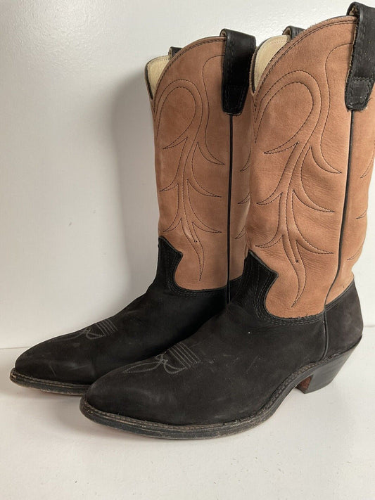 Stewart Fine Handmade Cowboy Boots 9 D Nubuck Suede Custom