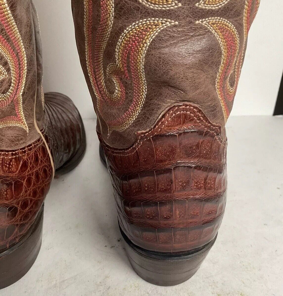 Nocona Exotic Caiman Crocodile Cowboy Boots 9 D Belly Cut USA Lake s Boot Company