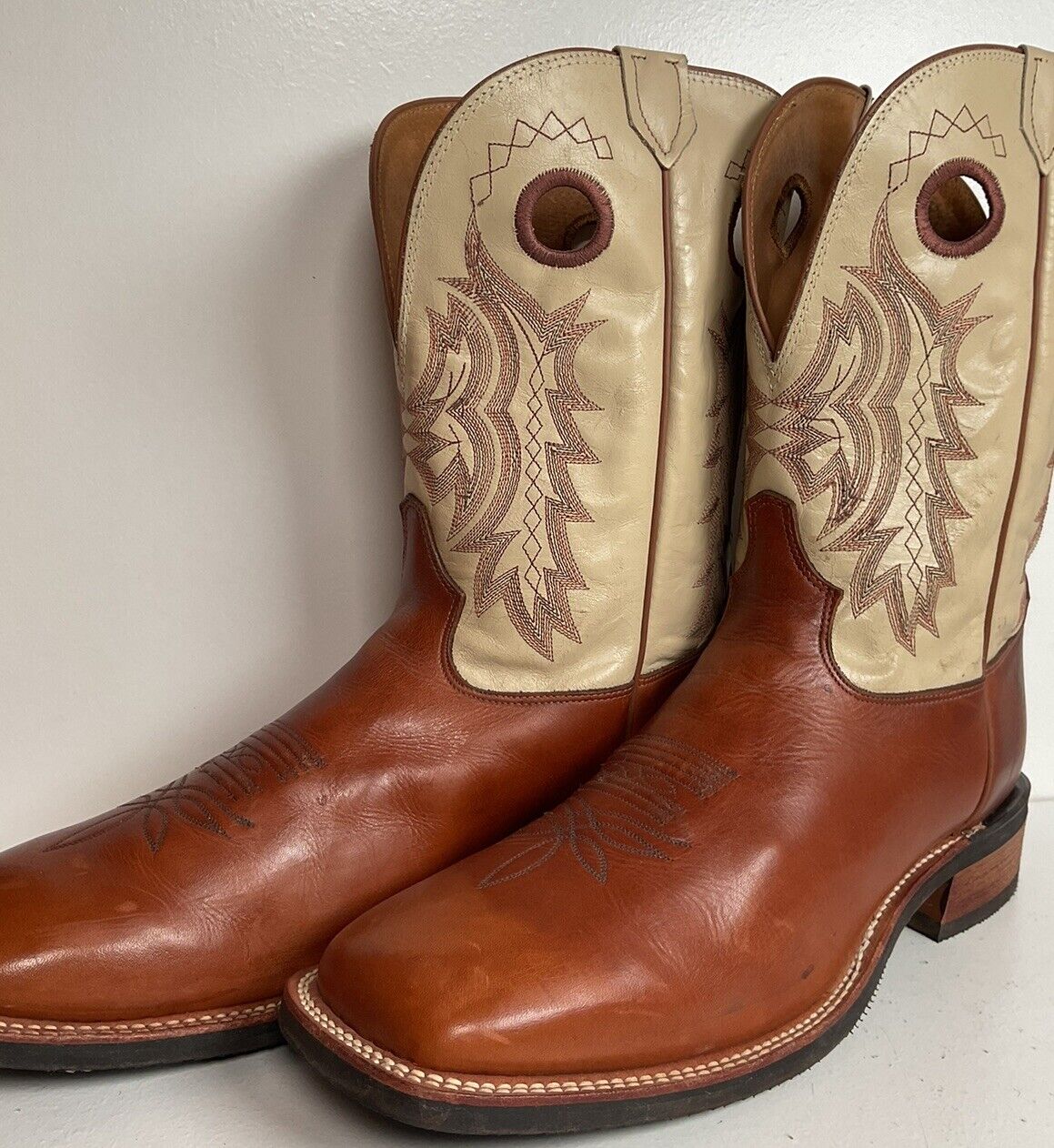 Tony Lama Shorty Buckaroo Cowboy Boots 14 D Punchy Crepe