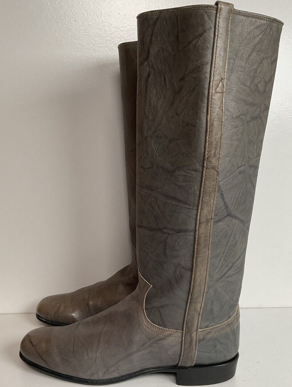 Vintage Justin Grey Marbled Campus Riding Boots 7 B USA Made