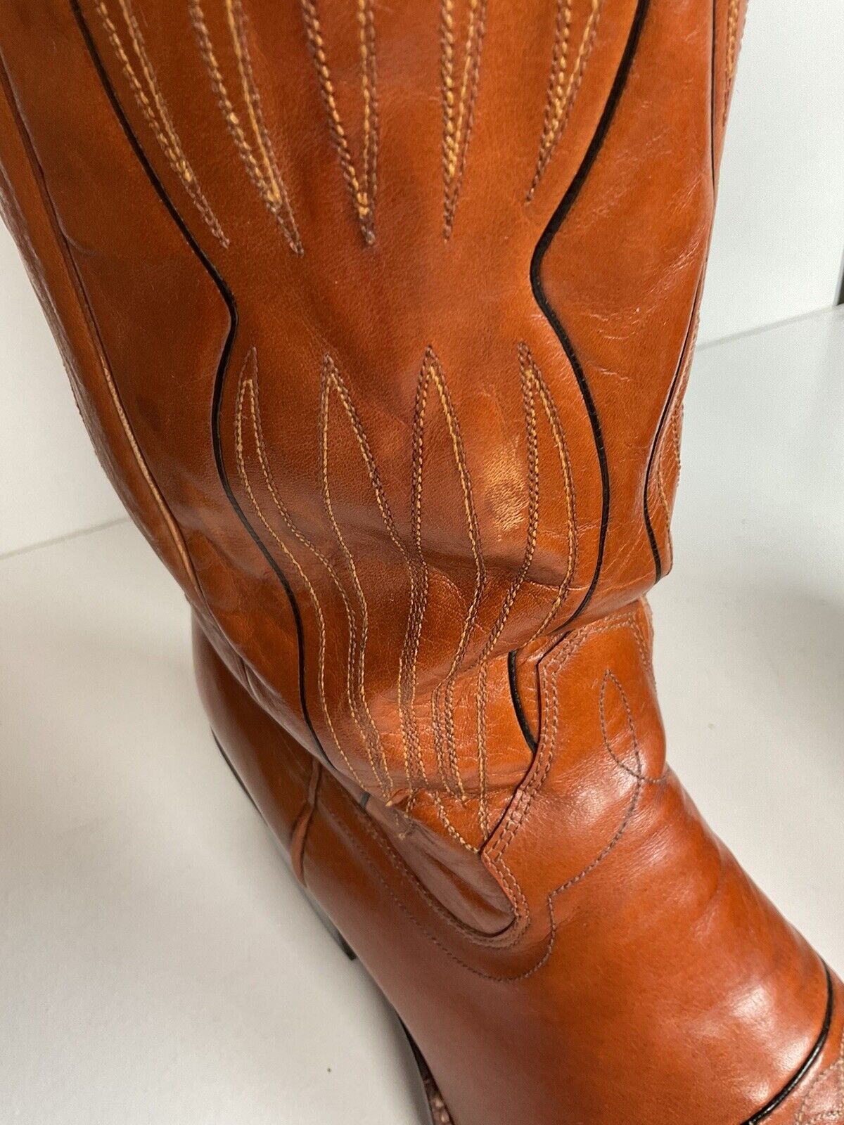 Vintage Dan Post Line Dancing Cowboy Boots 12 B Made in Spain