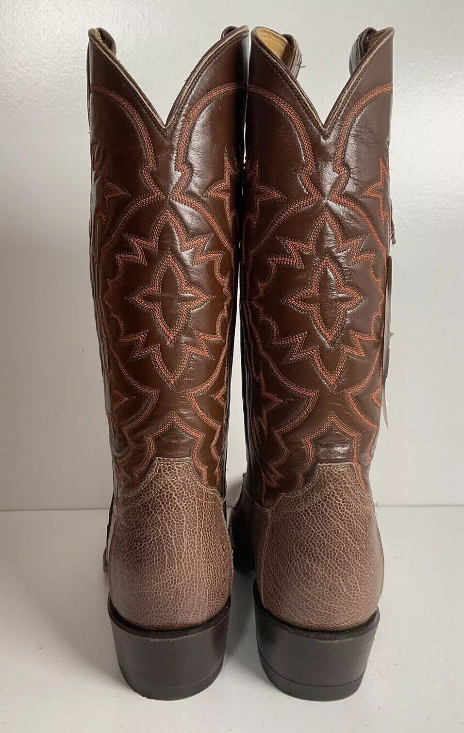 Vintage Tony Lama Exotic Ostrich Leg Cowboy Boots New Old Stock Gold Label