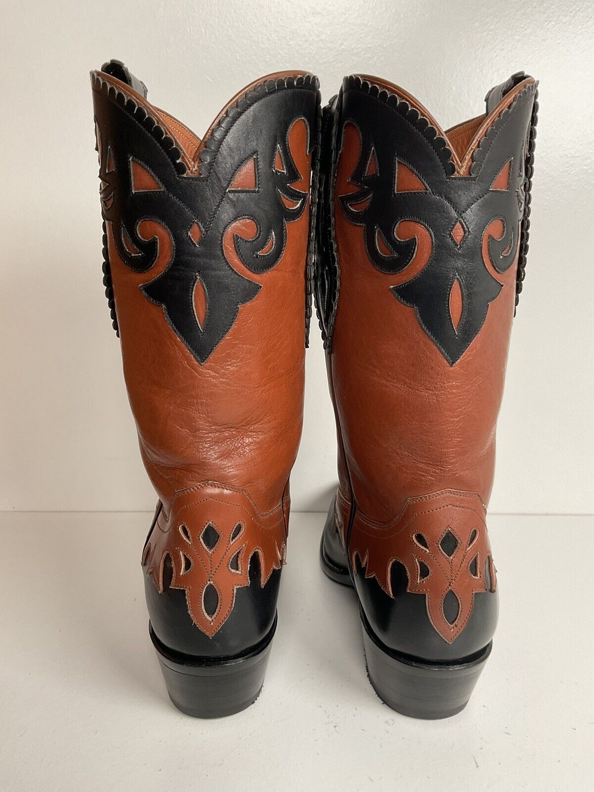 Vintage Rocketbuster Cowgirl Boots 4.5 Men | 5.5-6 Women Tooled Overlay Mule Ear